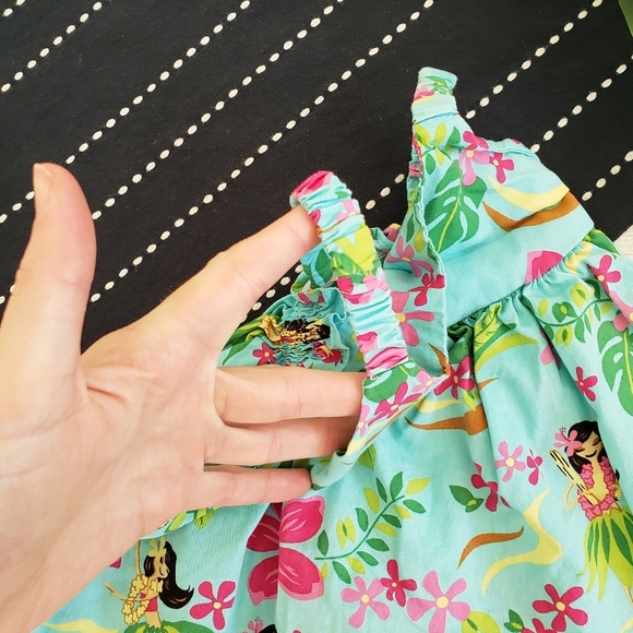 RJC Made In Hawaii Hula Dancers Flowers Dress Size 12 Months - Picture 2 of 5
